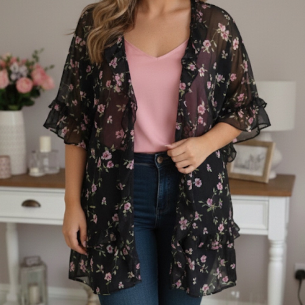 NWT Donna Ricco Sheer Top(size 14)